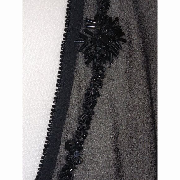 Ann Taylor 100% Silk Embellished Bolero Jacket Small Black - Picture 4 of 8